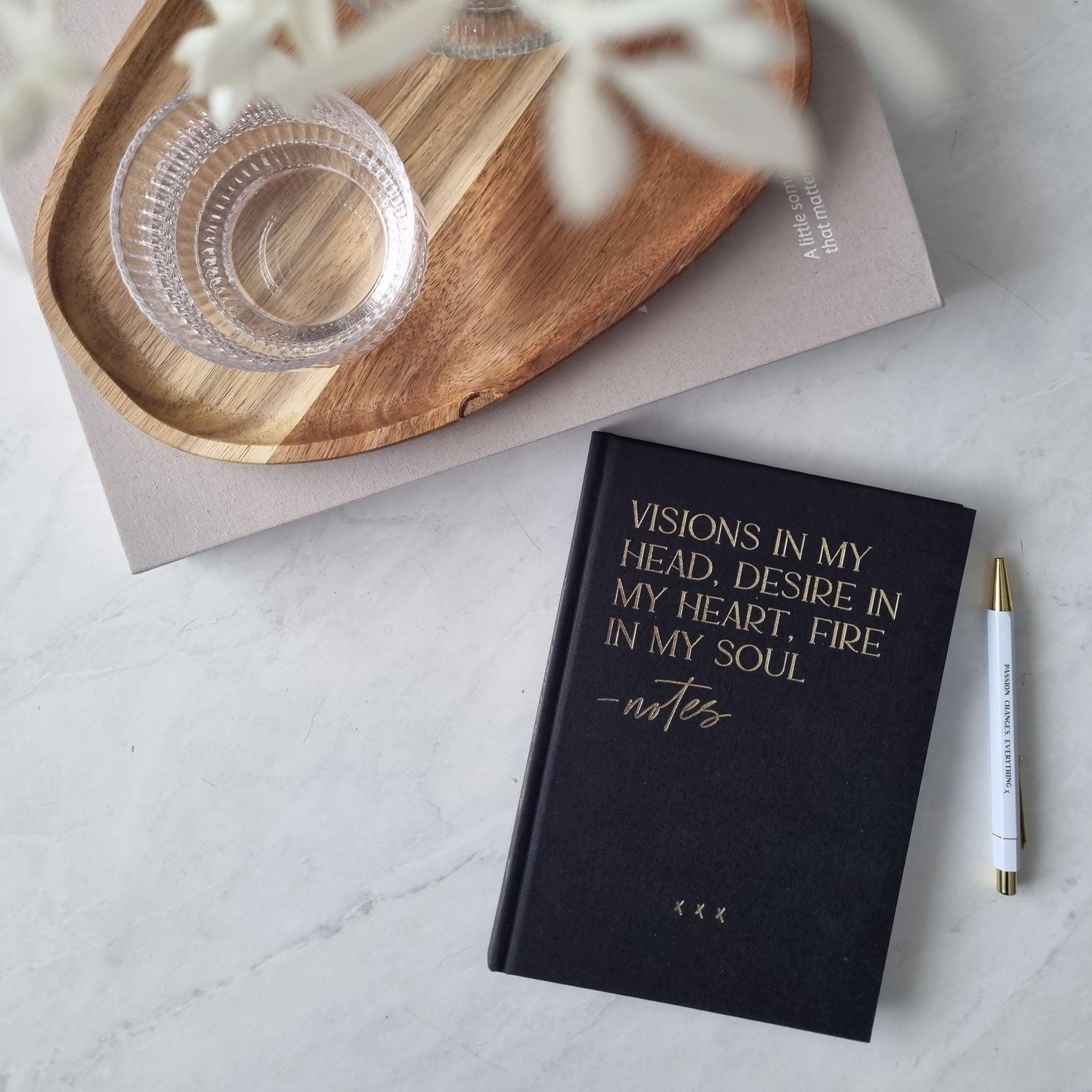 Notebook "Visions", A5, Black/Gold
