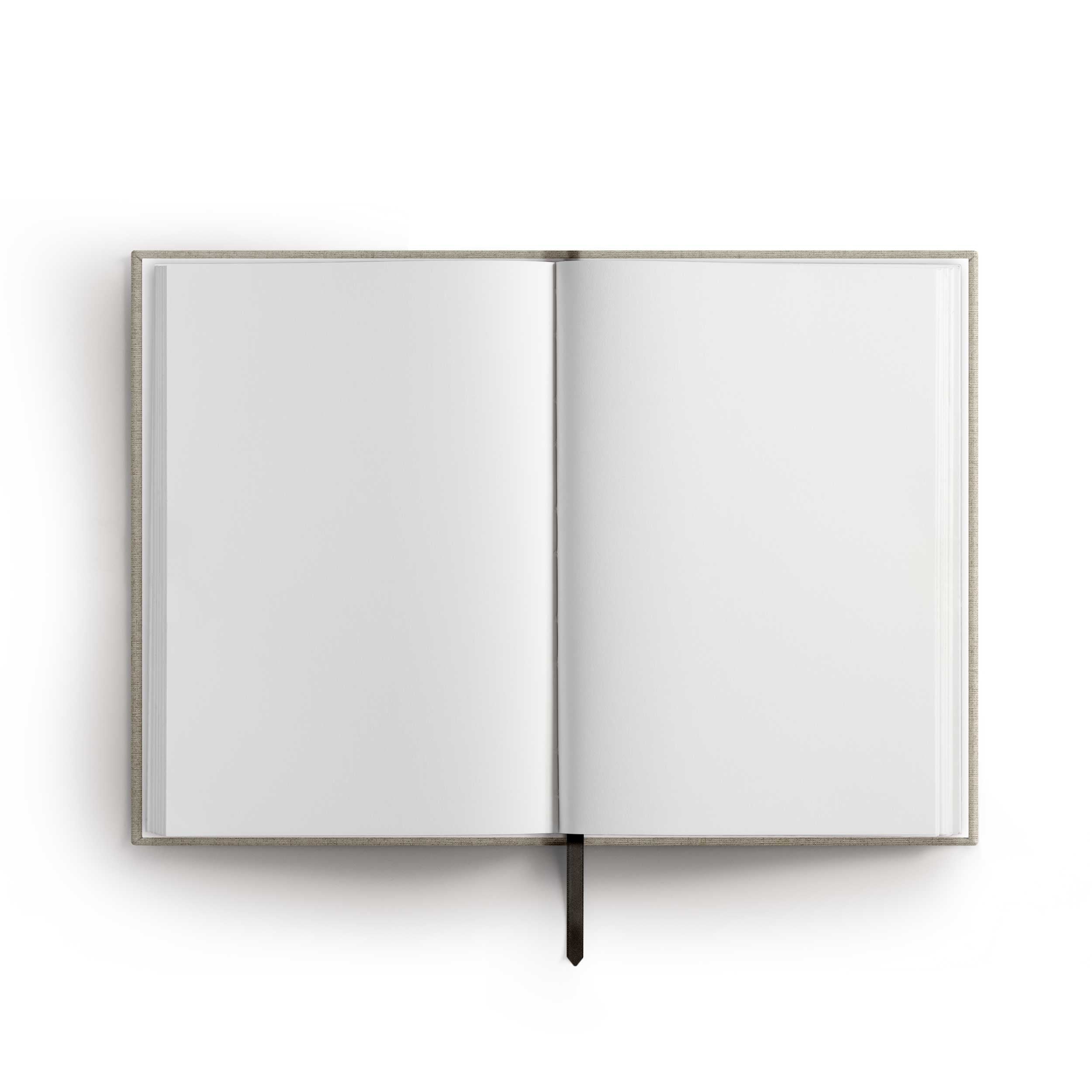 Notizbuch "Dream Chaser", A5, Off-White / Schwarz, weiße Seiten, Leinencover