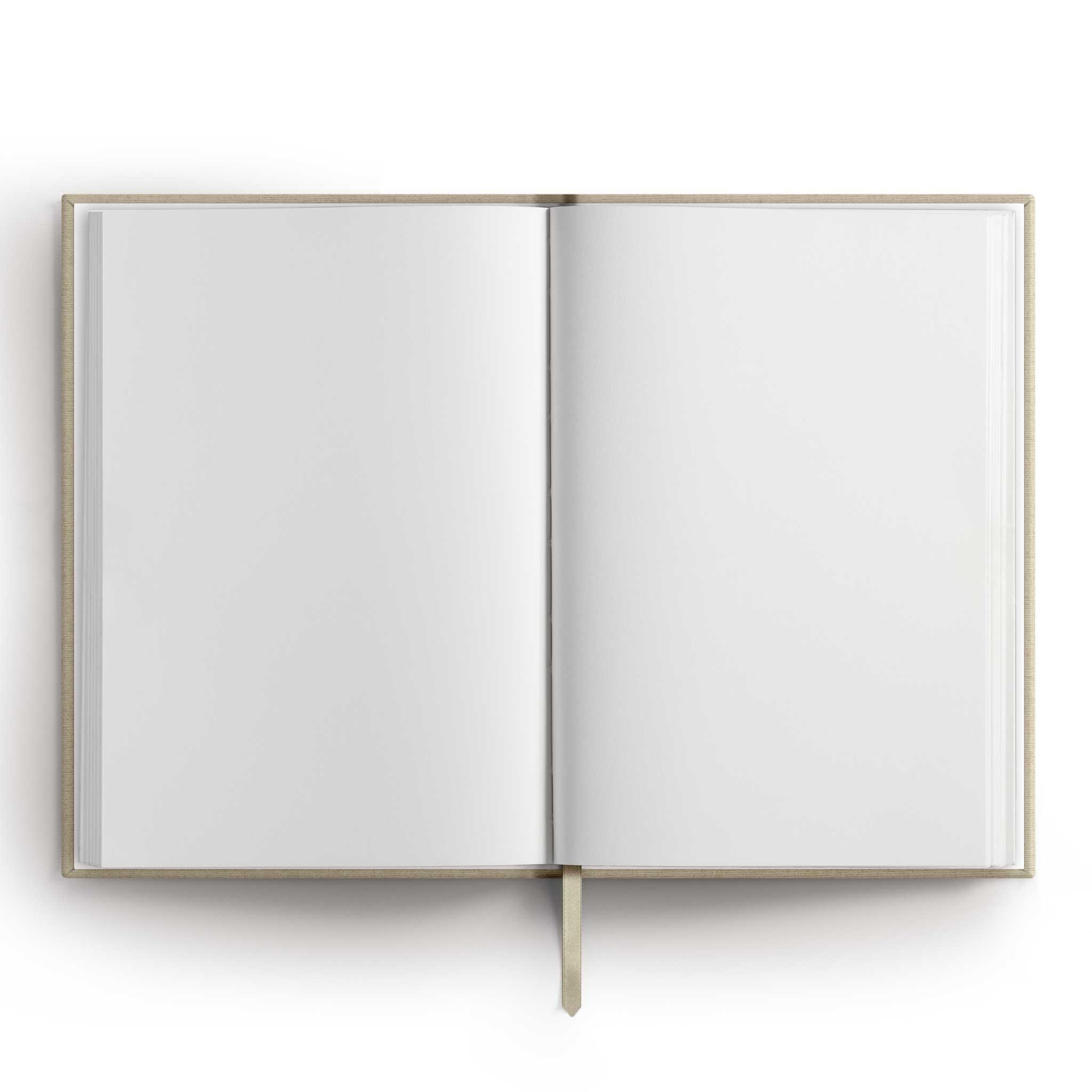 Notizbuch "Palme", A5, beige / gold, Leinencover