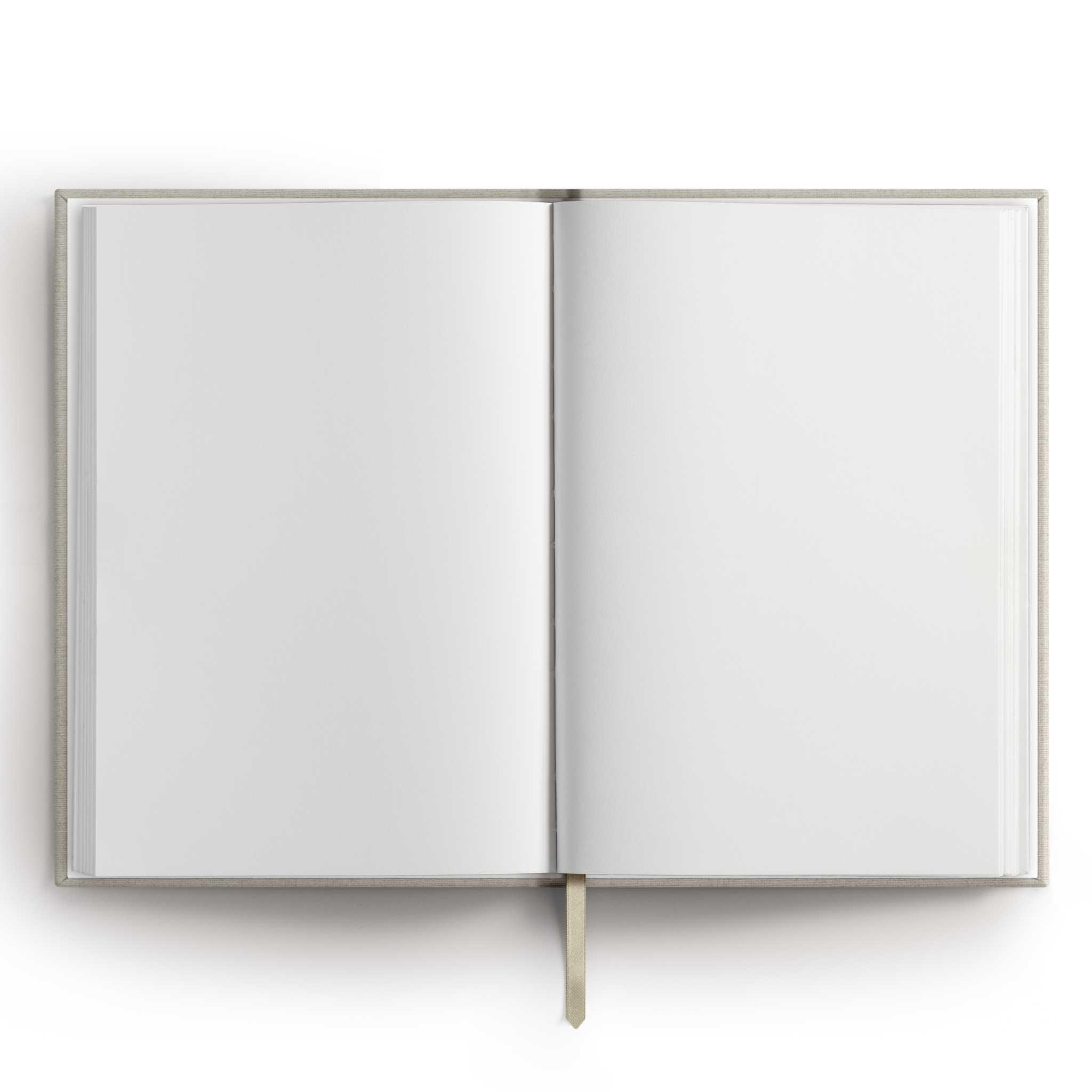 Notizbuch "Heart", A5, off white / gold, Leinencover