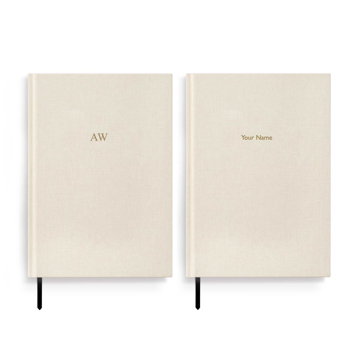 Personalisiertes Notizbuch „MAKE IT YOURS“ | A5 | Offwhite / Gold