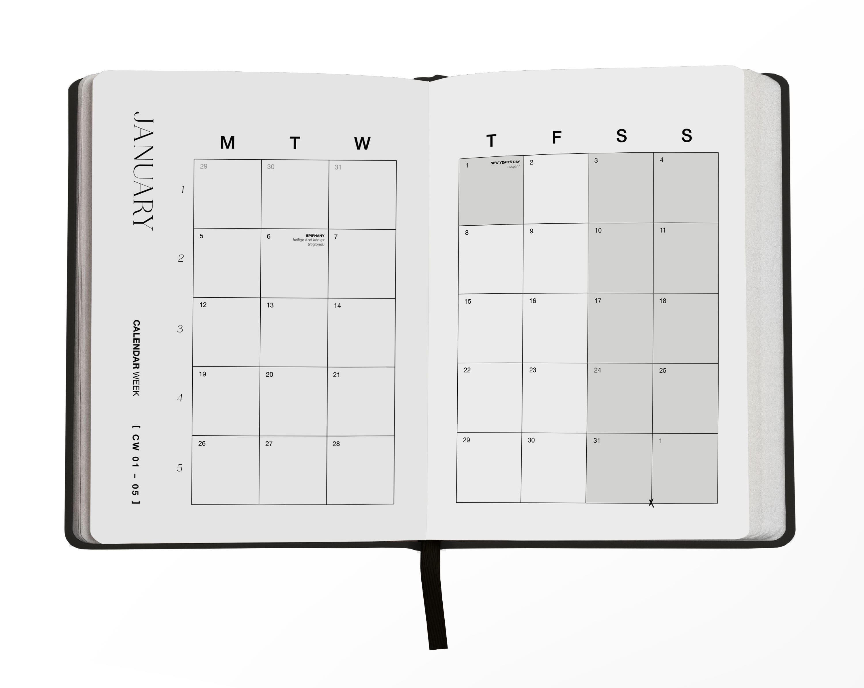 Taschenkalender 2026 Pocket Planner A6 Schwarz | Pre Order