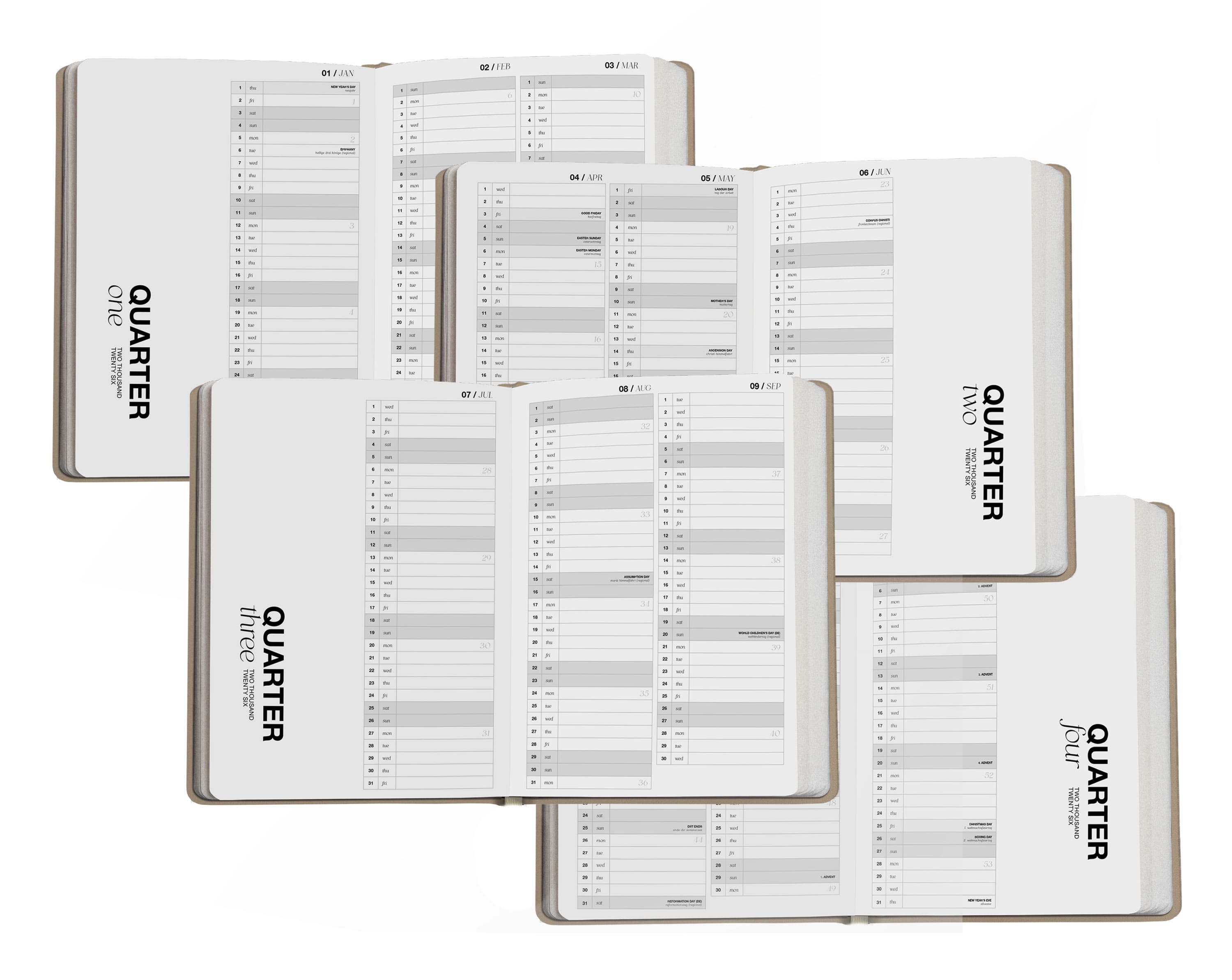 Taschenkalender 2026 Pocket Planner A6 Beige | Pre Order