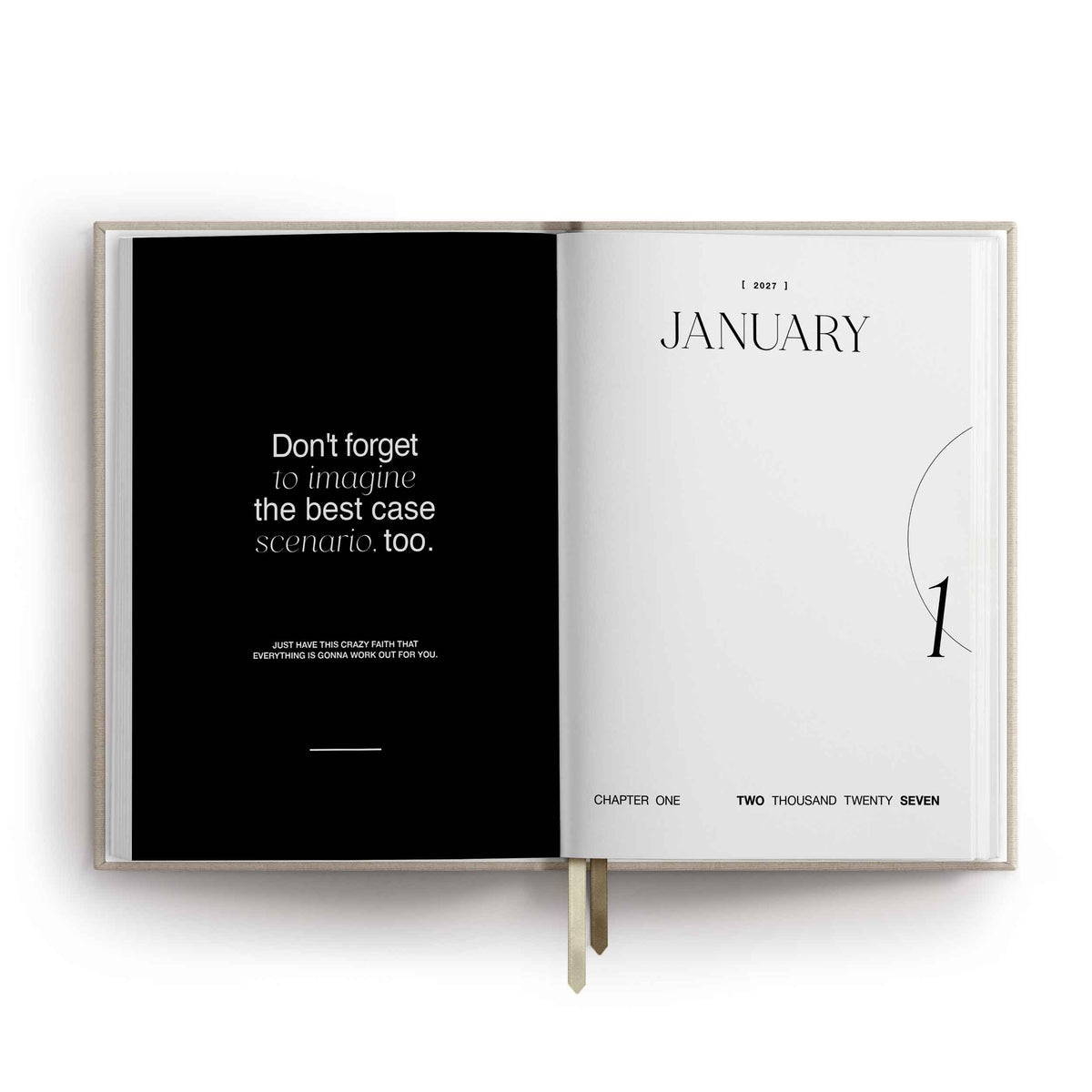 Kalender 2027 "Beach" | A5 | Beige / Gold