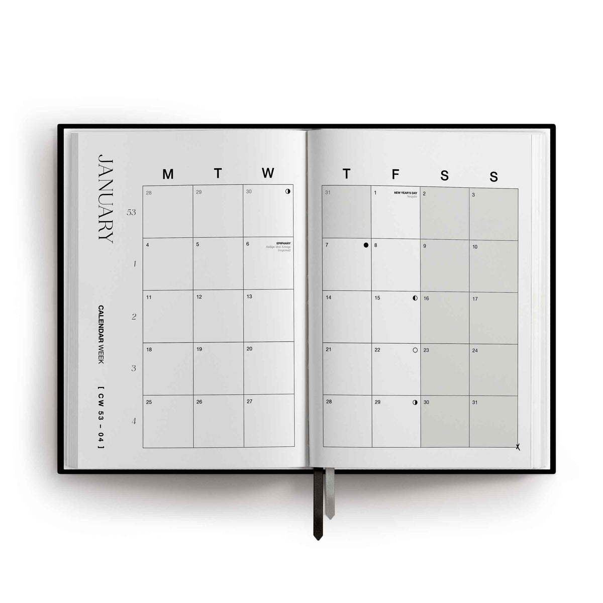 Kalender 2027 "Raven" | A5 | Schwarz / Silber