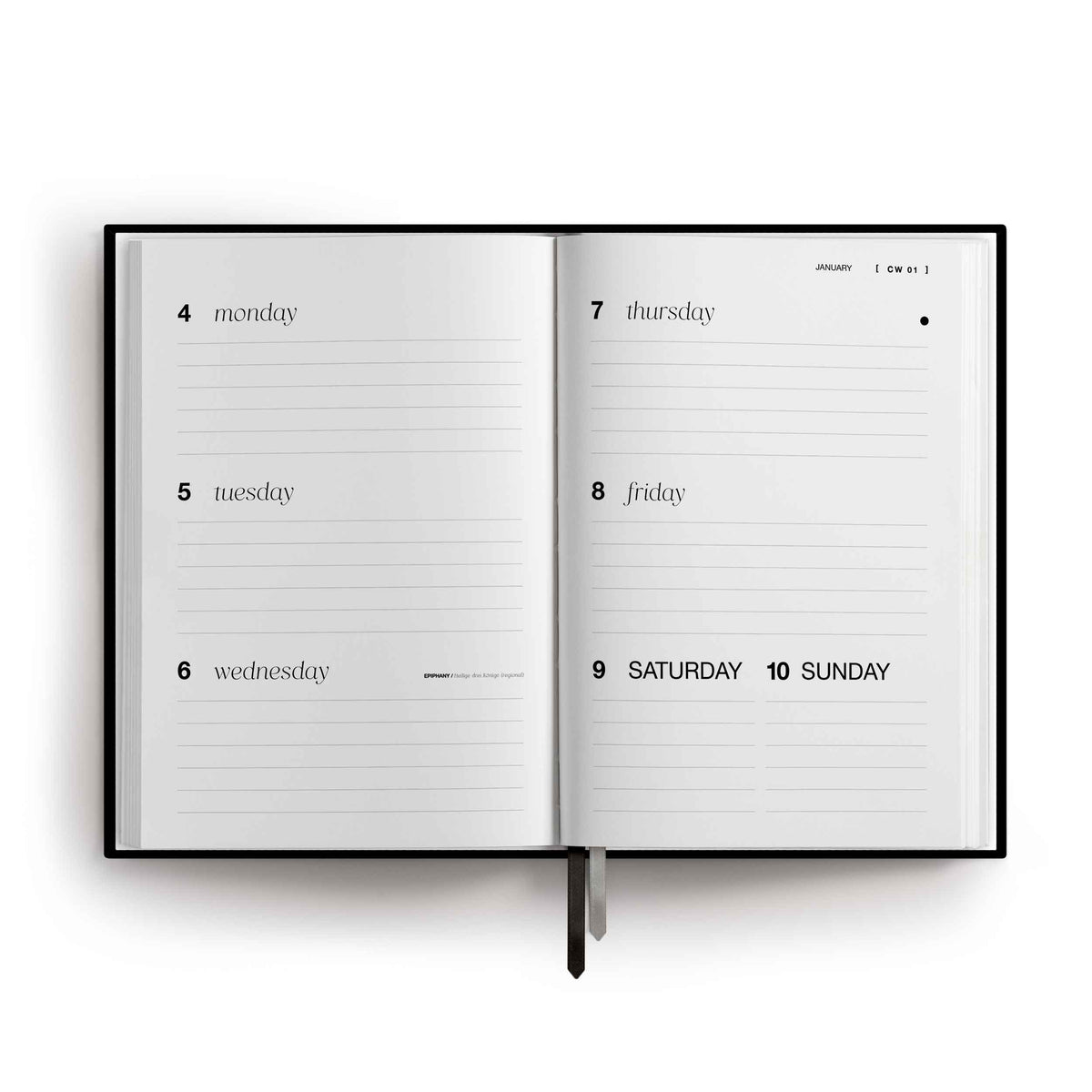 Kalender 2027 "Raven" | A5 | Schwarz / Silber