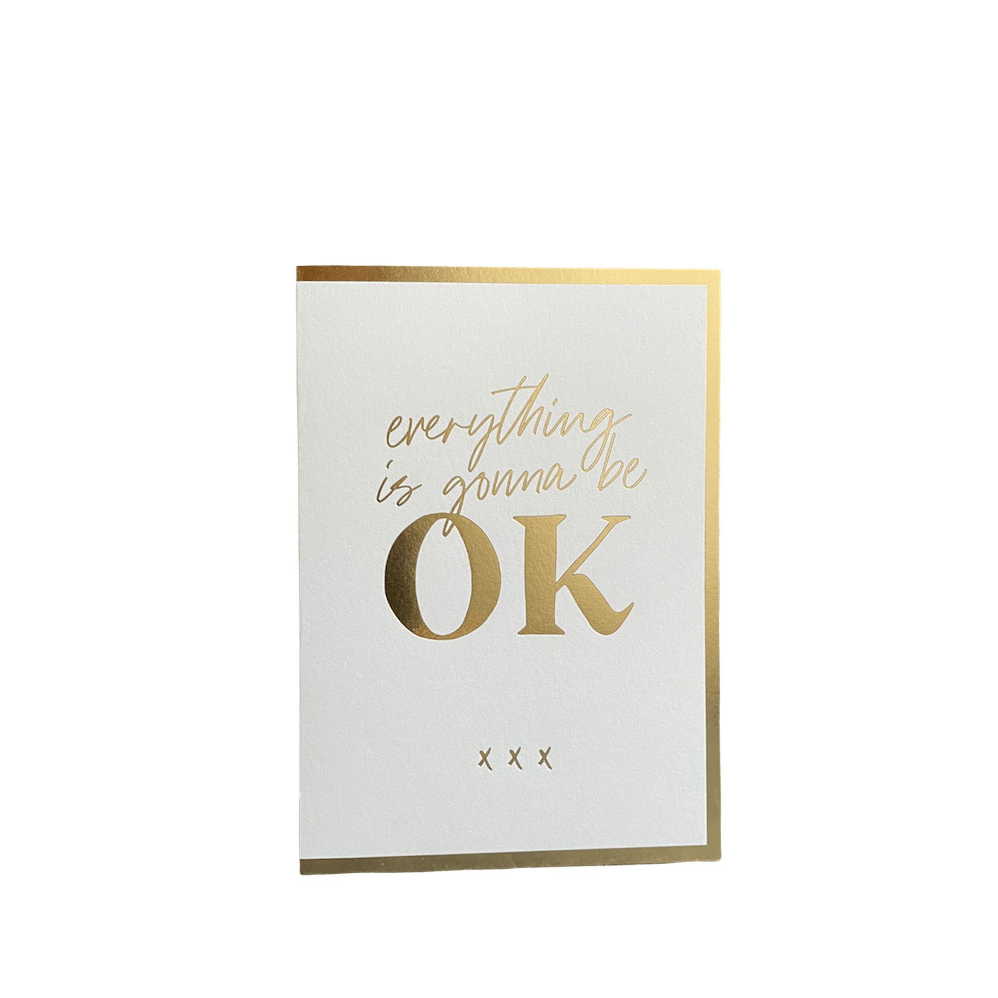 Grußkarte "OK", A6, Weiß/Gold