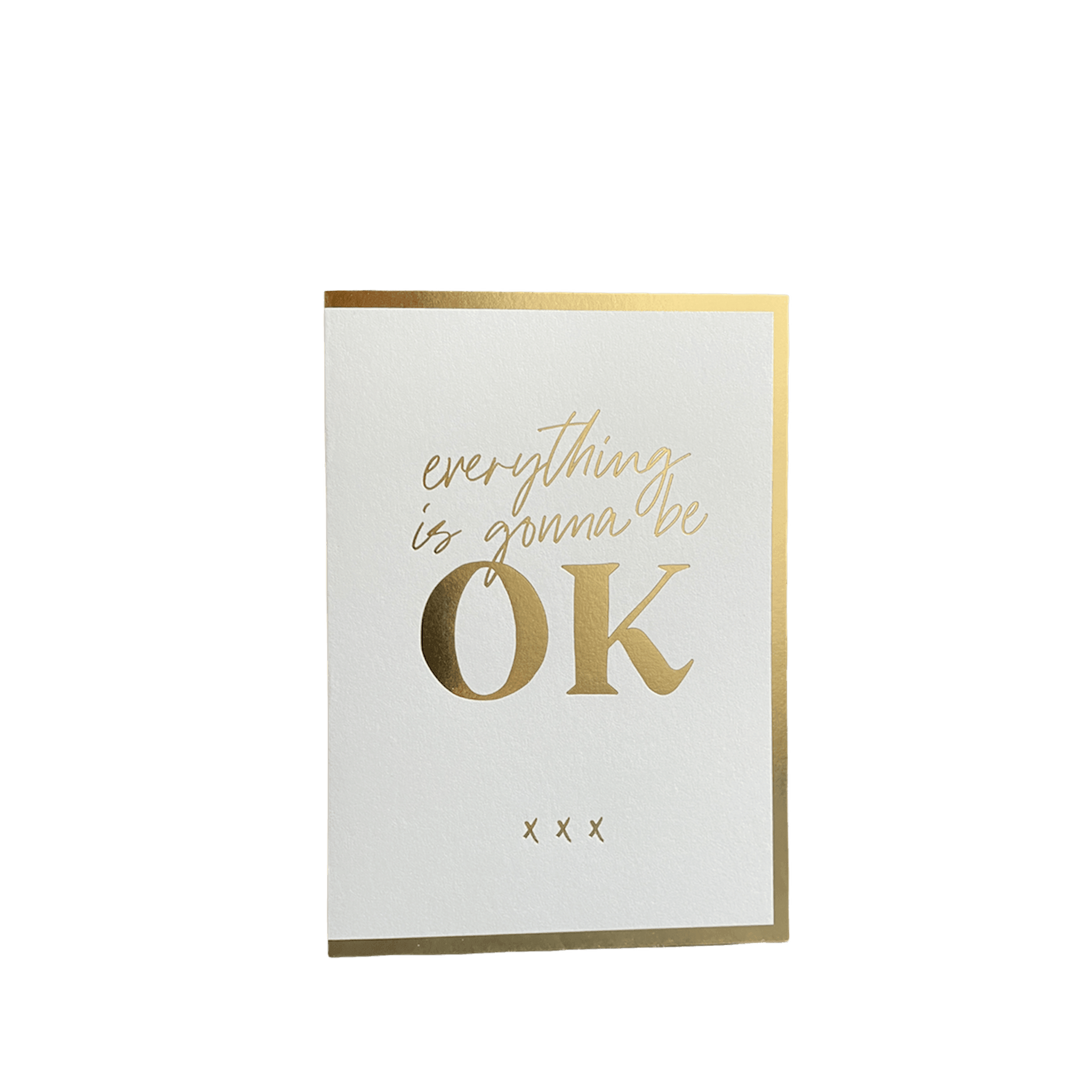 Greeting Card "OK", A6, White /Gold