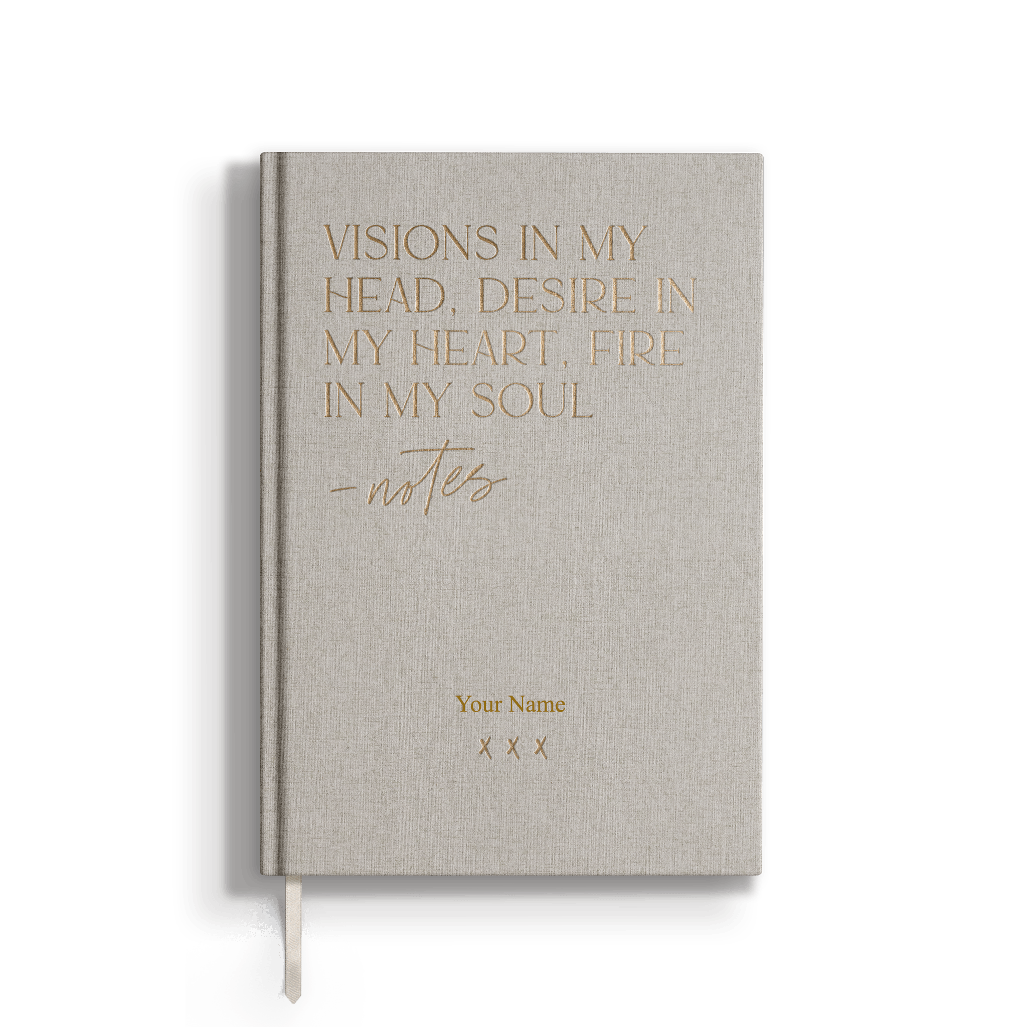 Notizbuch "Visions", A5, beige/Gold, A5, weiße Seiten