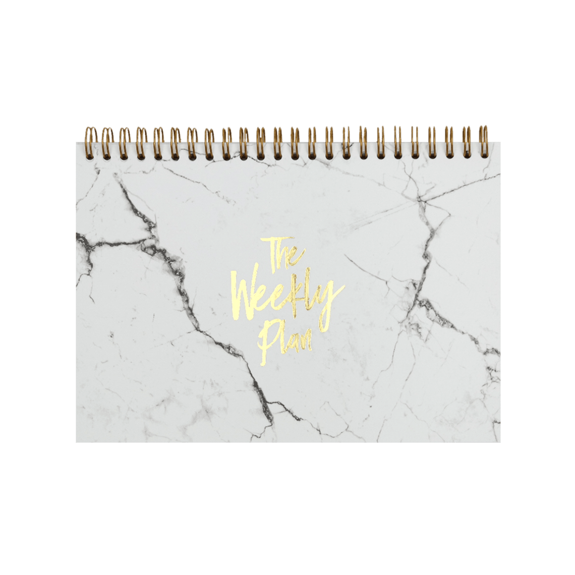 Notizblock "Weekly Plan", A5, Weiß/Gold