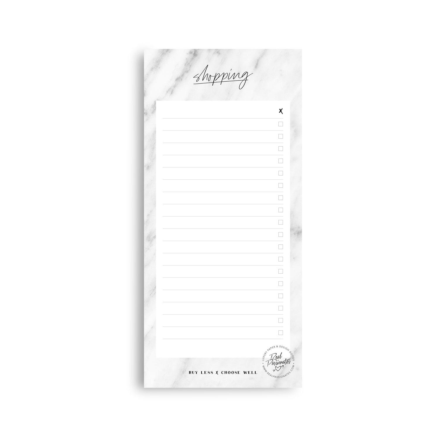 Shopping List, 105 x 210 mm, Marble White