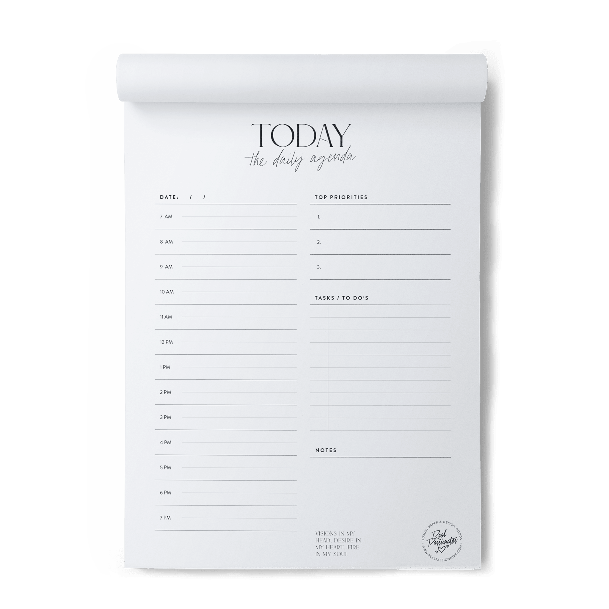 Notizblock / Tagesplaner "Today", A4, Weiß