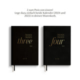 Kalender 2024, A5, schwarz/gold