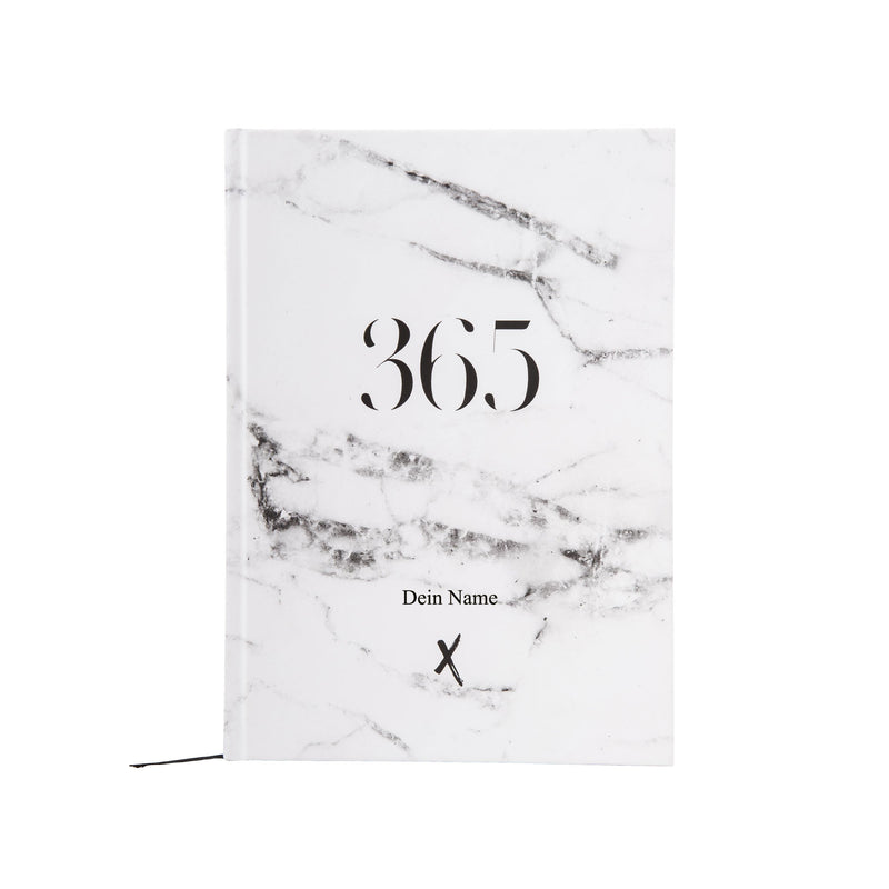 Notizbuch "365", A5, Marmor Weiß