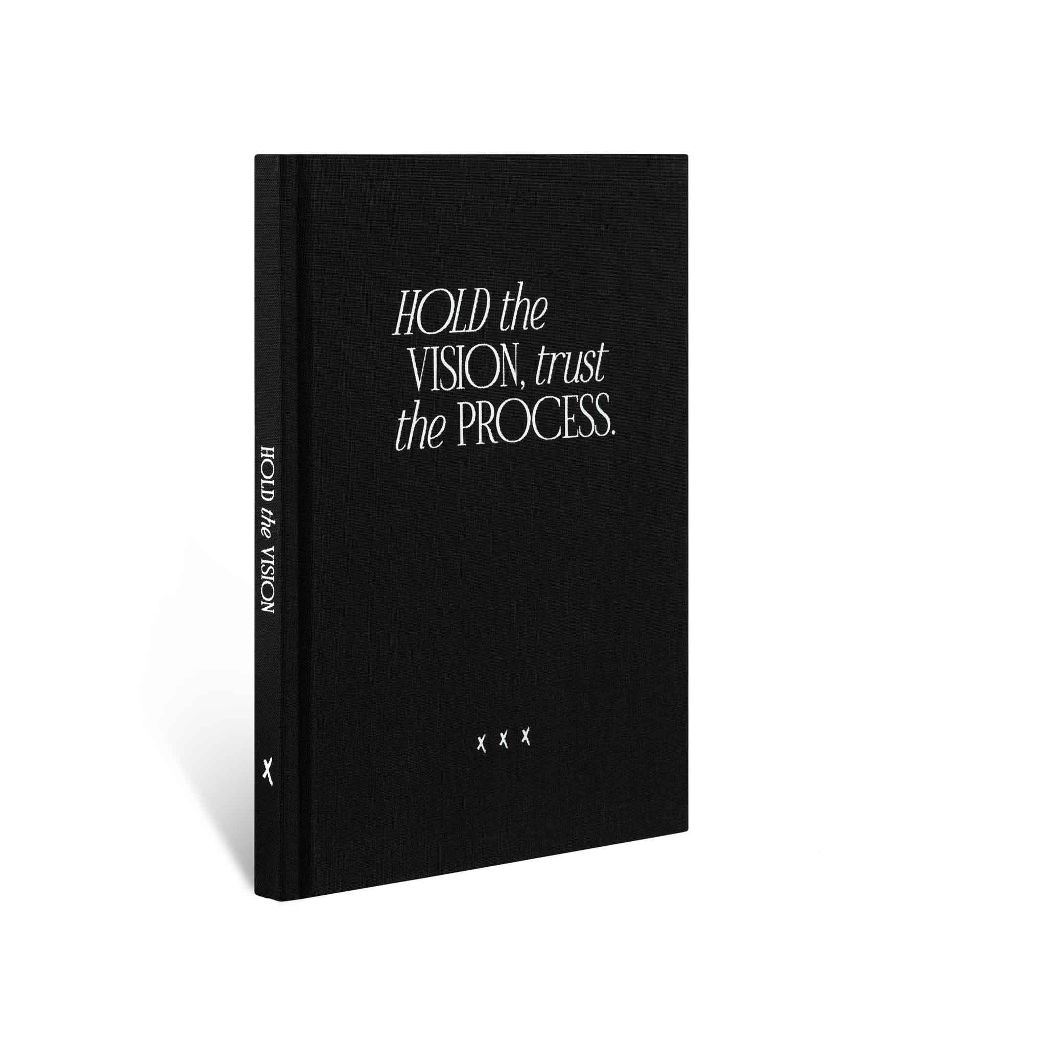Notebook / Bullet Journal "Hold the Vision", Black, Linen