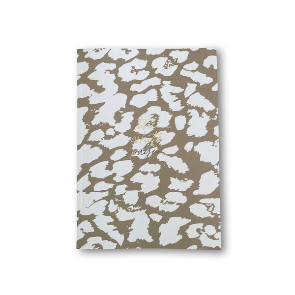 Notizbuch, "White Pages", Leopard, A5, blanko Seiten