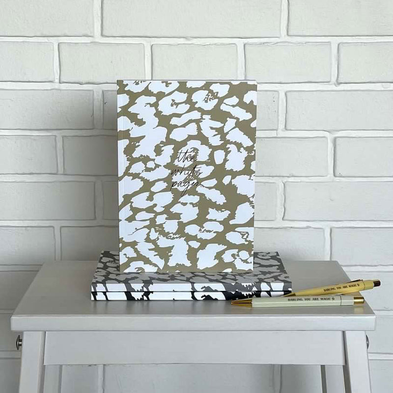 Notizbuch, "White Pages", Leopard, A5, blanko Seiten
