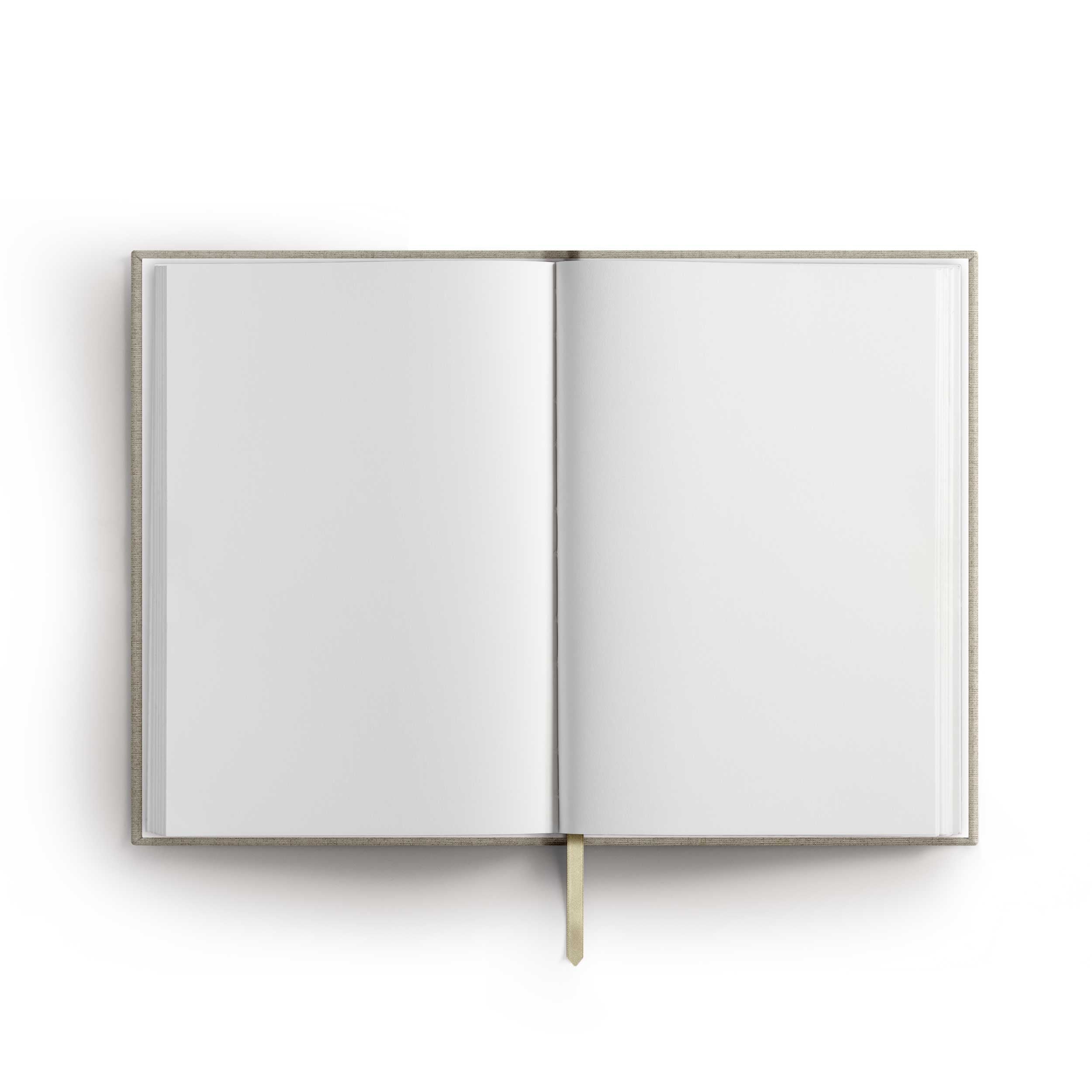 Notebook "Dream Chaser", A5, off-white / gold, linen