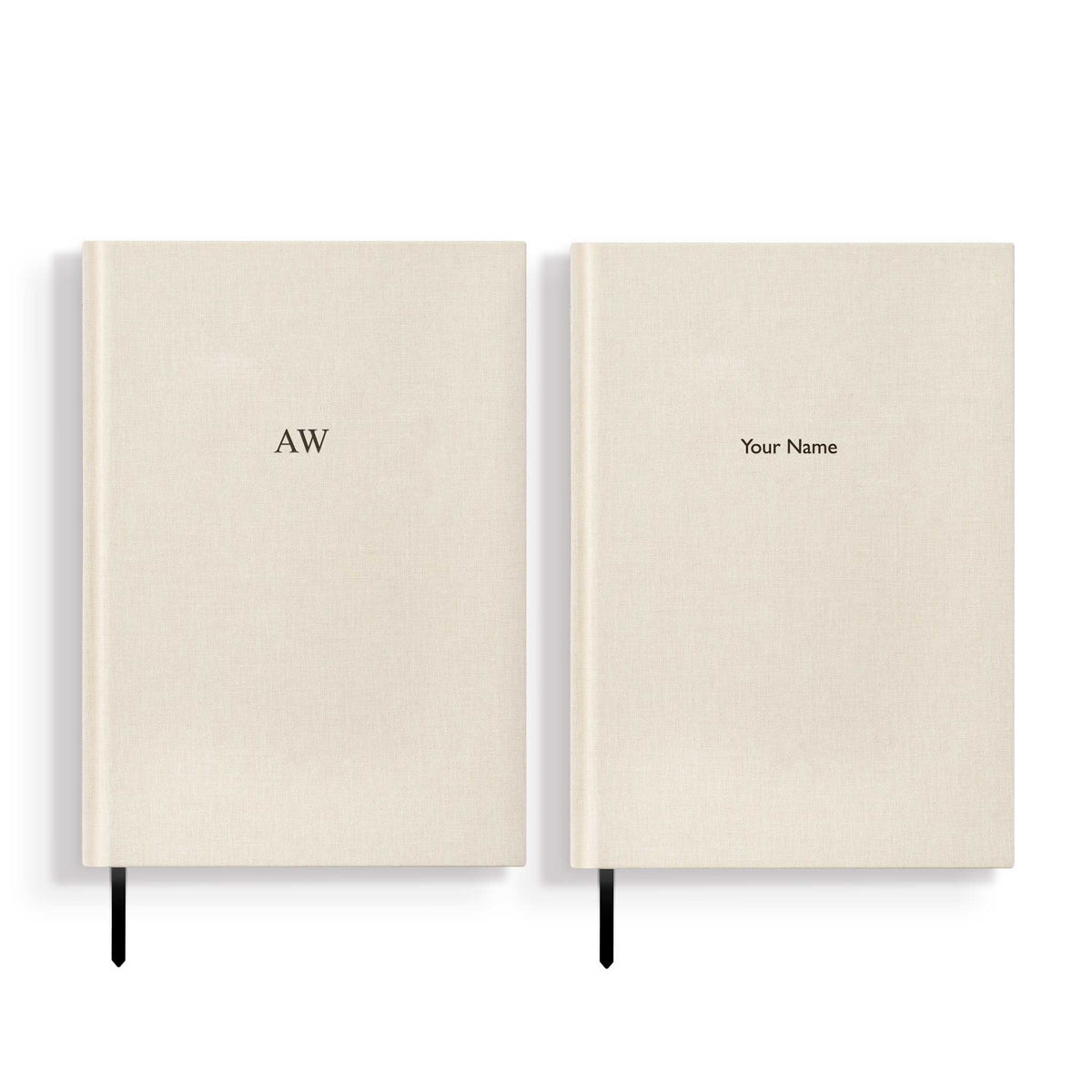 Personalisiertes Notizbuch „MAKE IT YOURS“ | A5 | Offwhite / Schwarz