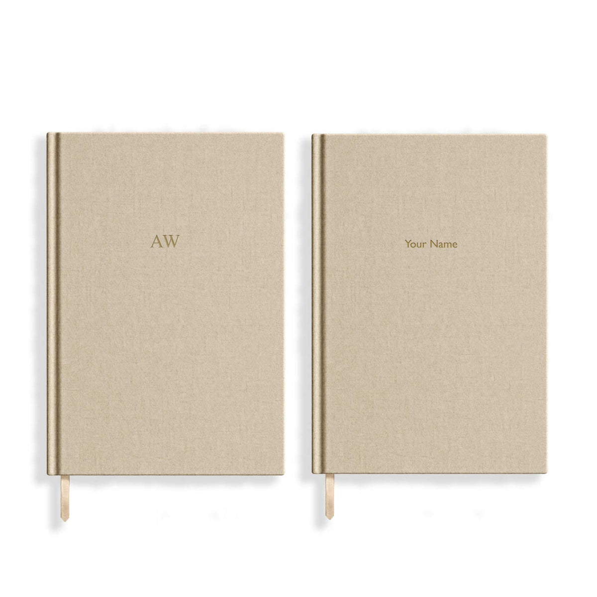 Personalisiertes Notizbuch „MAKE IT YOURS“ | A5 | Beige / Gold