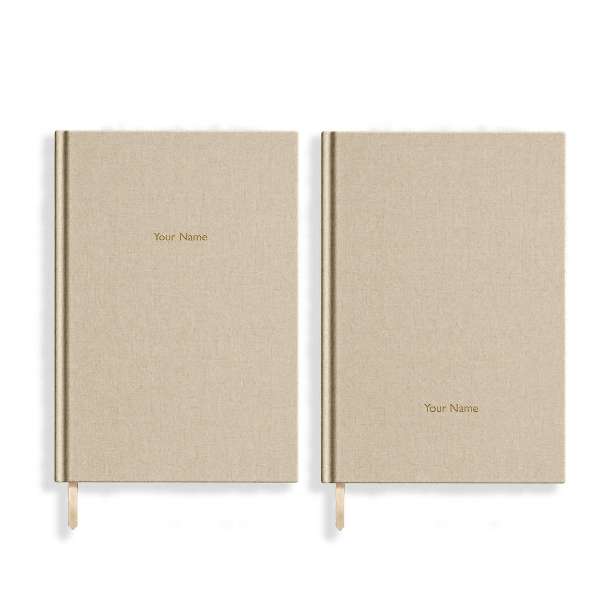 Personalisiertes Notizbuch „MAKE IT YOURS“ | A5 | Beige / Gold