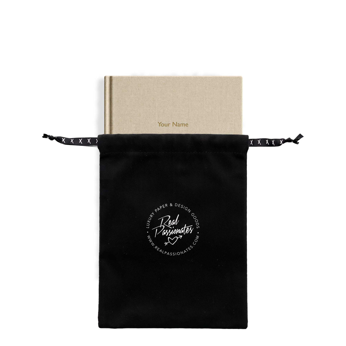 Personalisiertes Notizbuch „MAKE IT YOURS“ | A5 | Beige / Gold