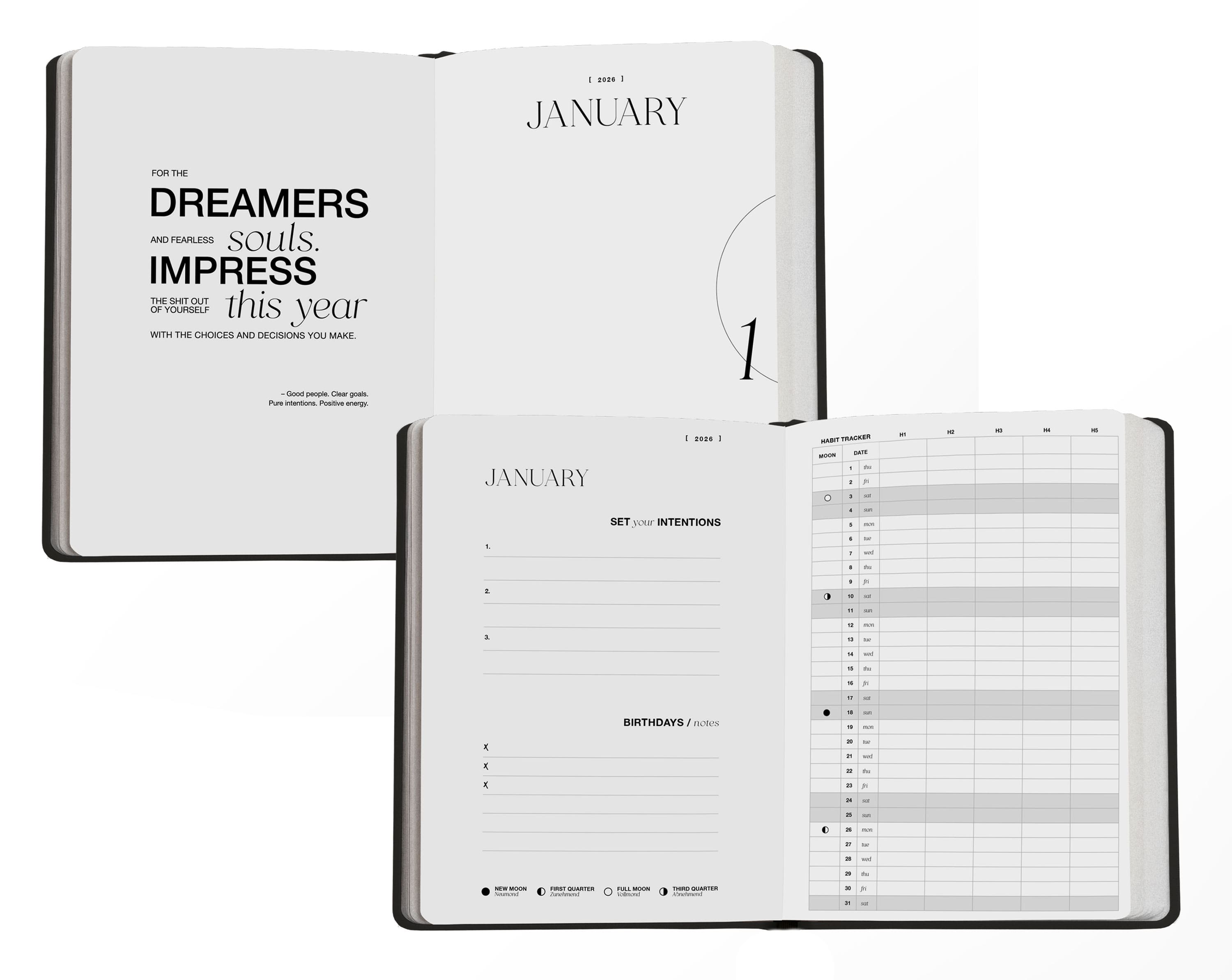 Taschenkalender 2026 Pocket Planner A6 Schwarz | Pre Order