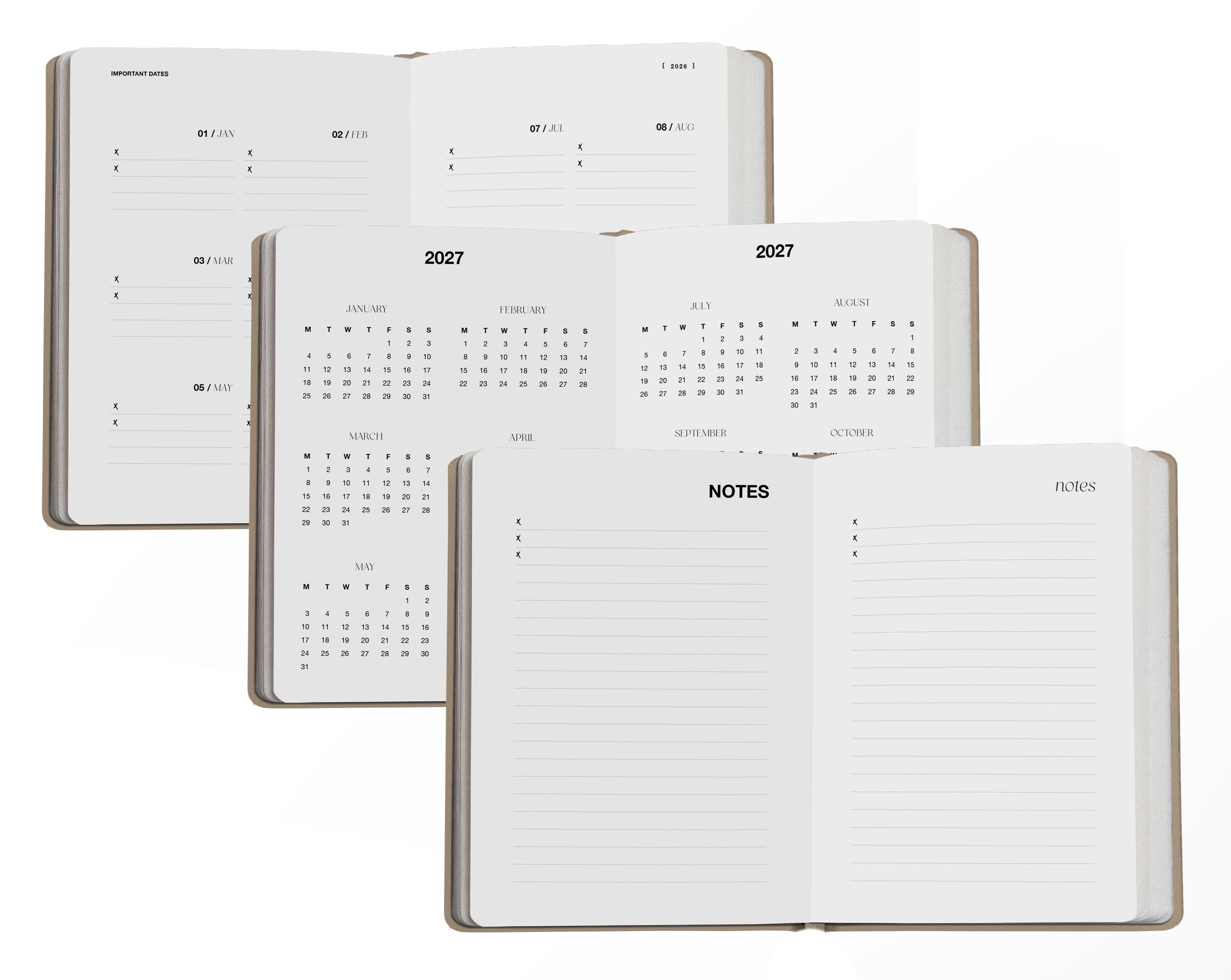 Taschenkalender 2026 Pocket Planner A6 Beige | Pre Order