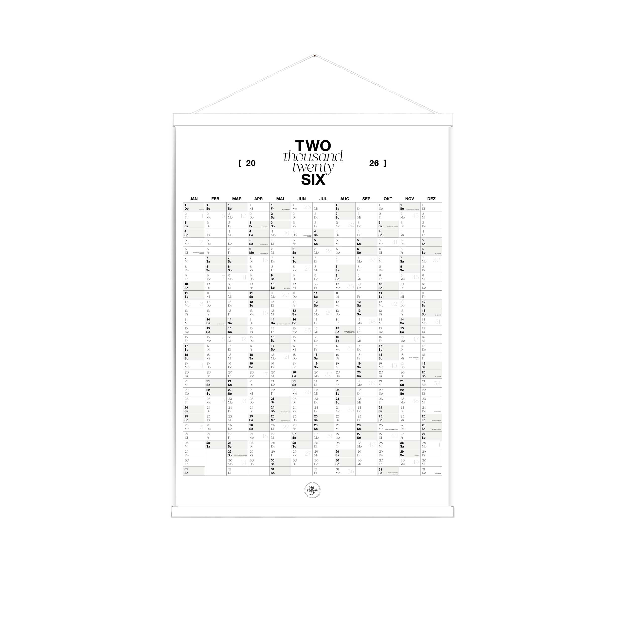 Großer Wandkalender 2026 | A1