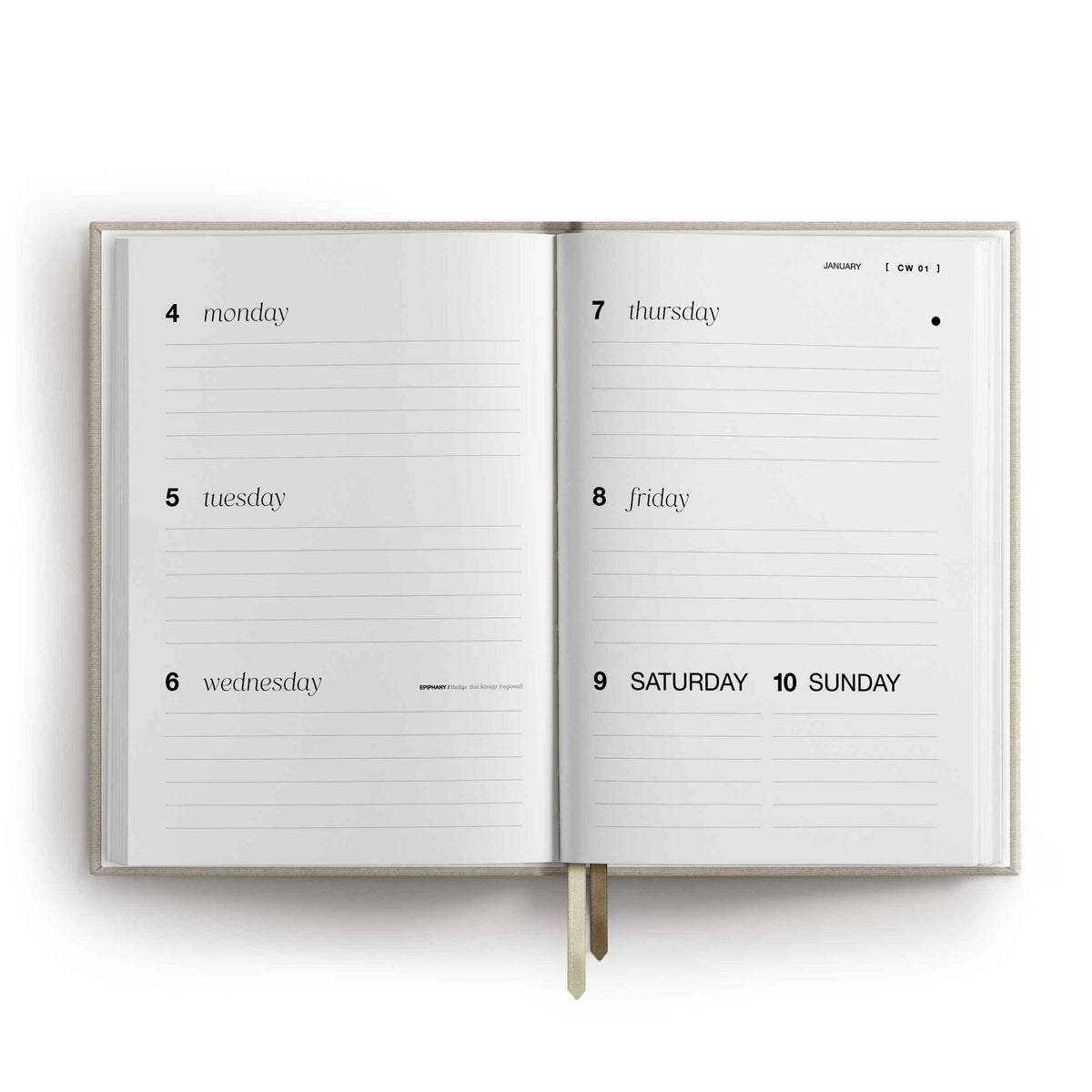 Kalender 2027 "Beach" | A5 | Beige / Gold