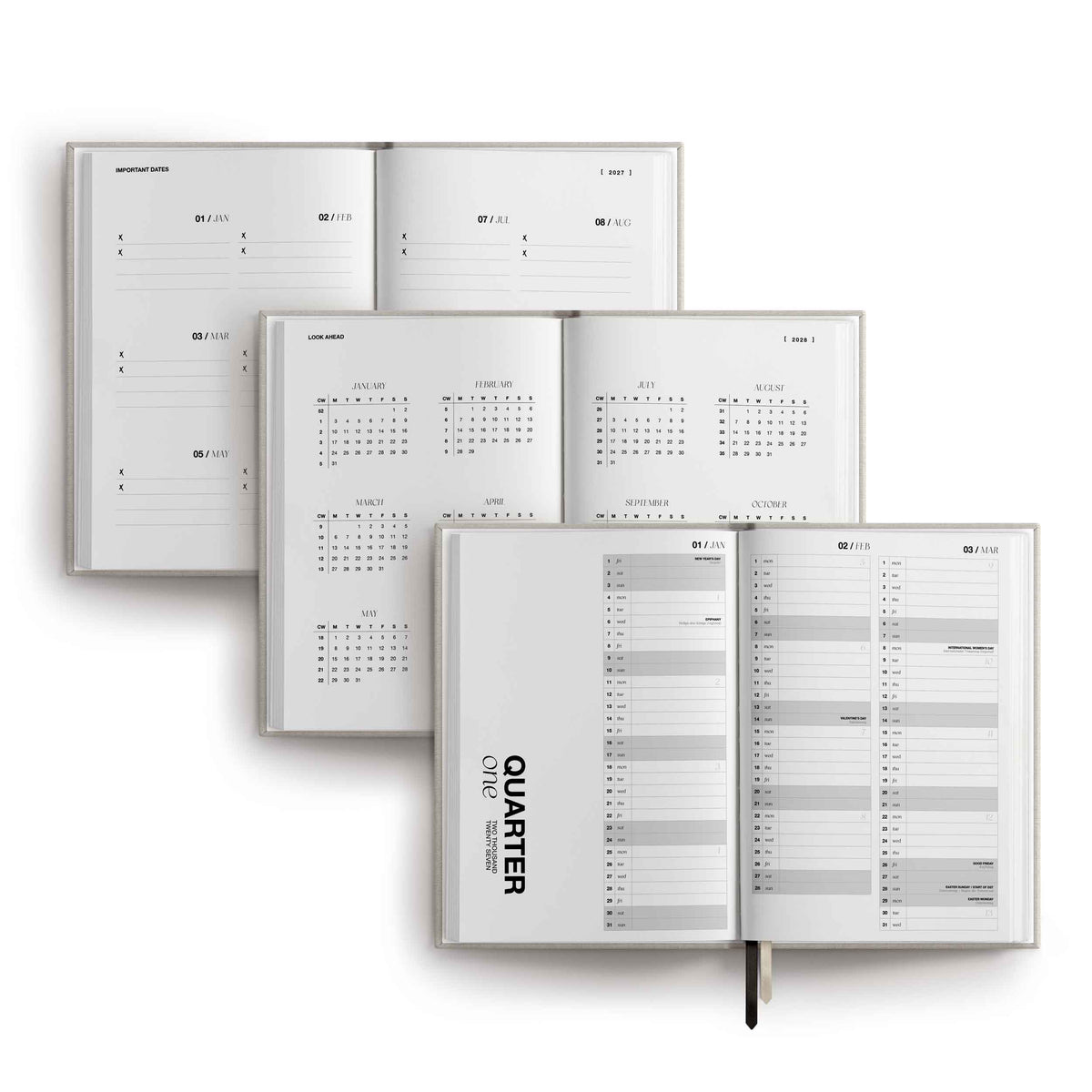 Kalender 2027 "Cloud" | A5 | Off-White / Schwarz