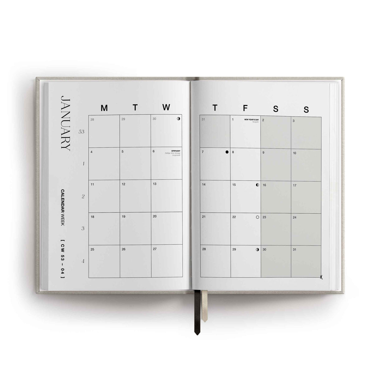 Kalender 2027 "Cloud" | A5 | Off-White / Schwarz