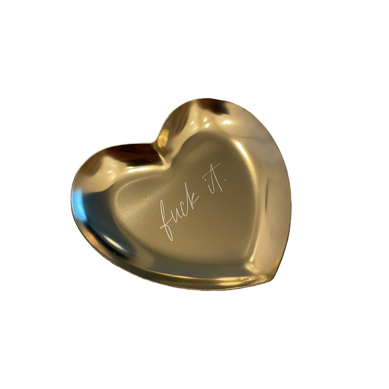 Kleine Herzschale "fuck it", Gold