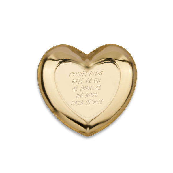 Kleine Herzschale "everything will be ok", Gold