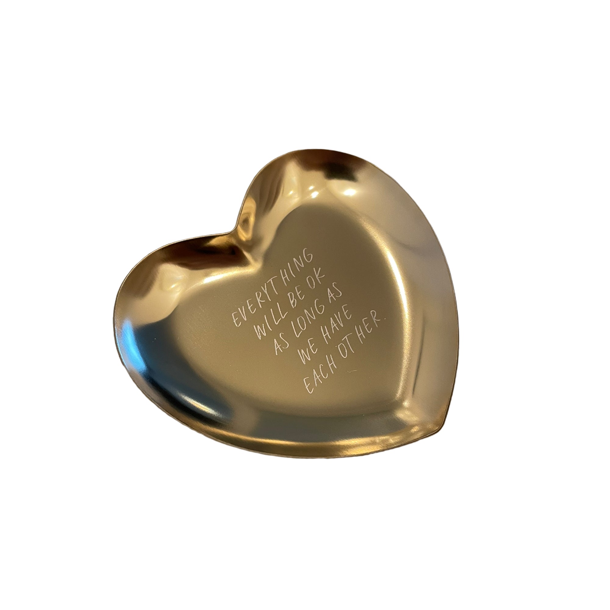 Kleine Herzschale "everything will be ok", Gold
