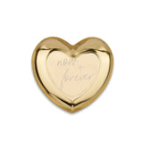 Small heart shaped bowl / tray "now + forever", Gold