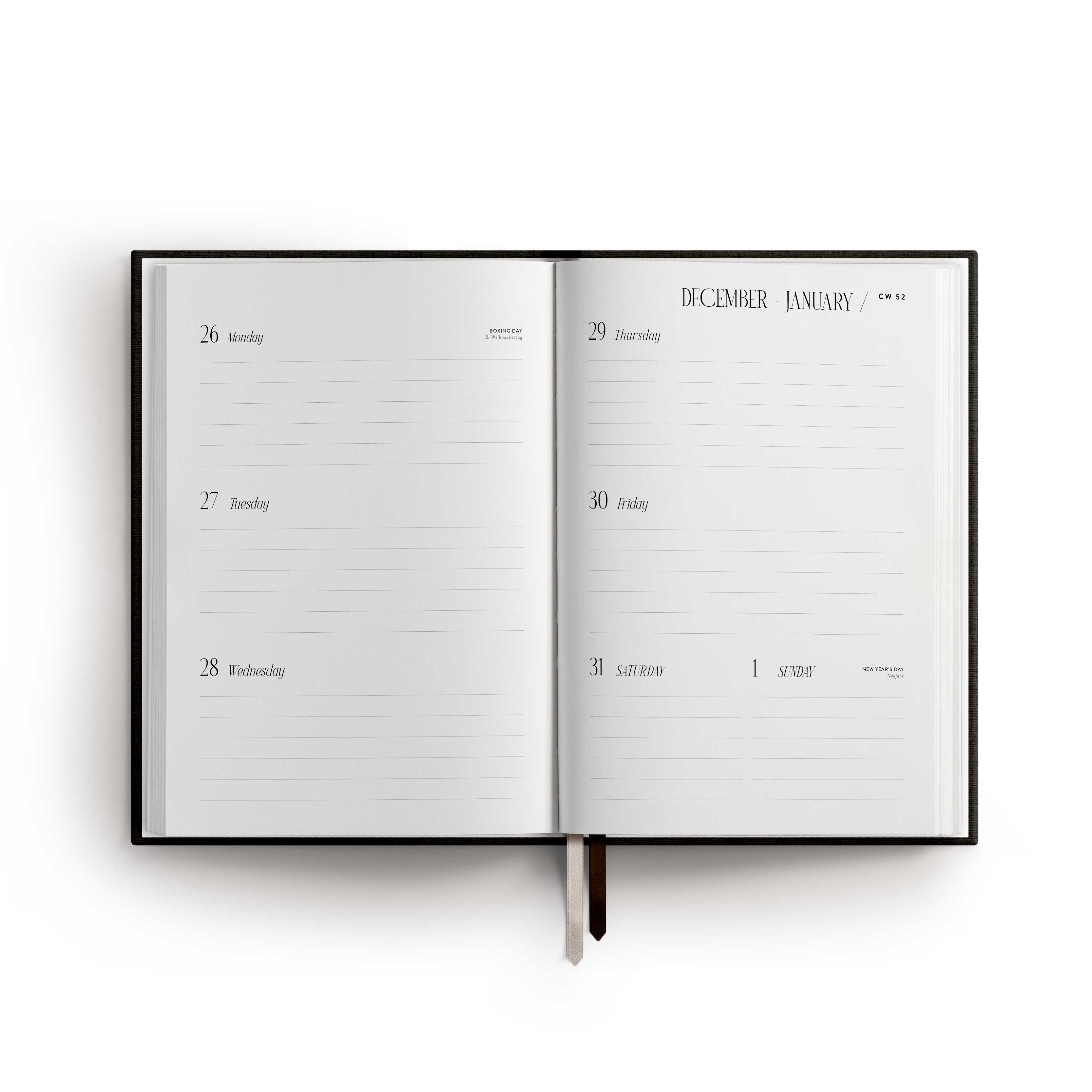 Kalender 2023 | A5, schwarz/gold