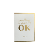 Greeting Card "OK", A6, White /Gold