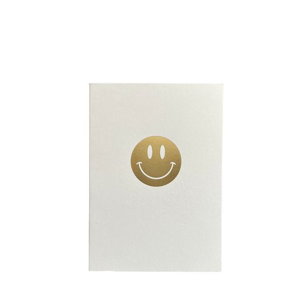 Greeting Card "Smiley", A6, White/Gold