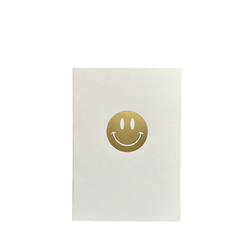 Grußkarte "Smiley", A6, Weiß/Gold