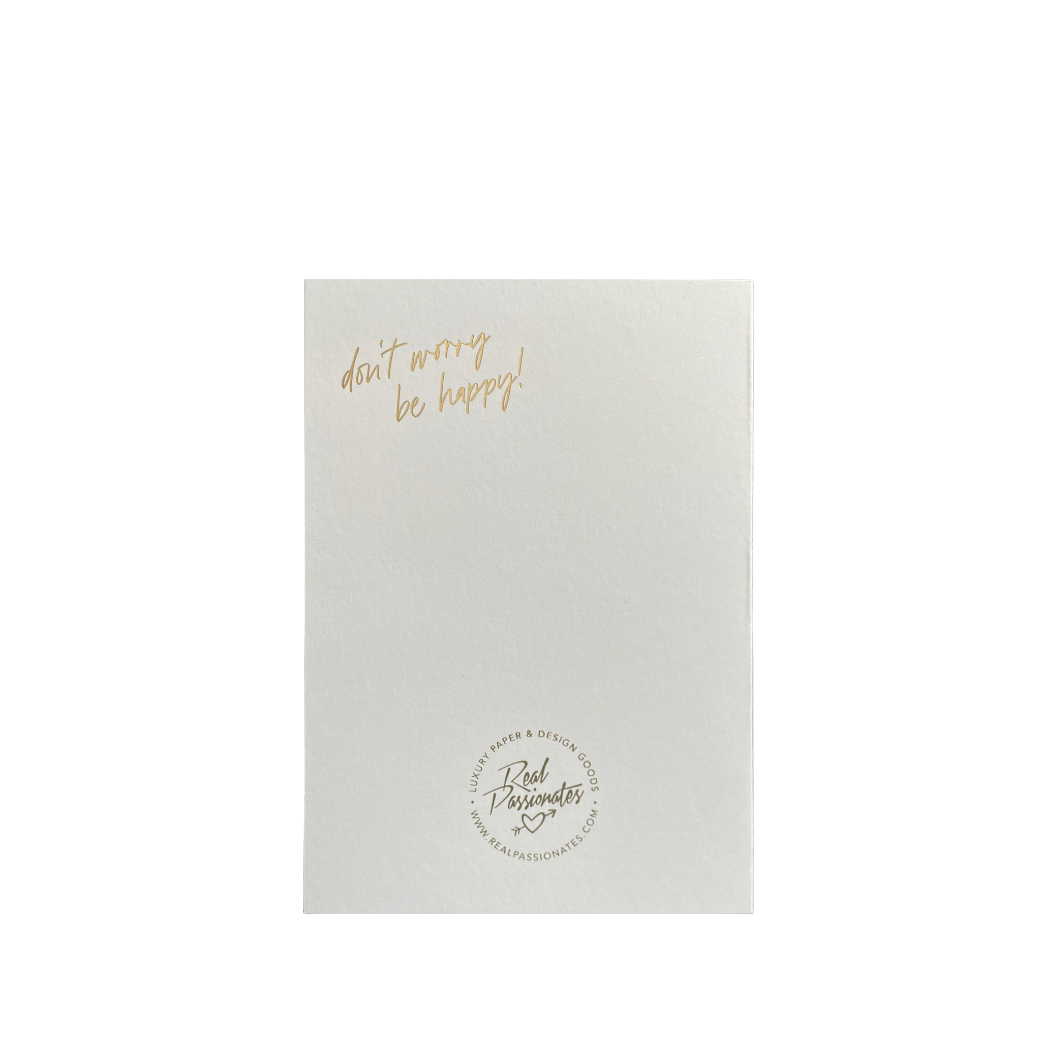 Greeting Card "Smiley", A6, White/Gold