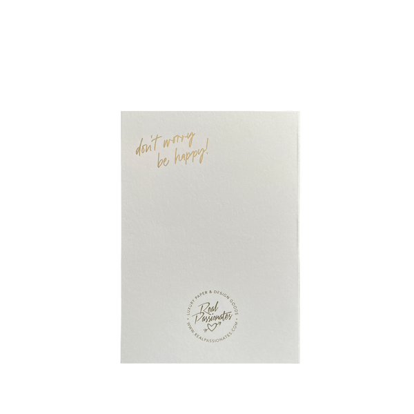 Greeting Card "Smiley", A6, White/Gold
