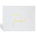 Wedding Guestbook "now + forever", White/Gold