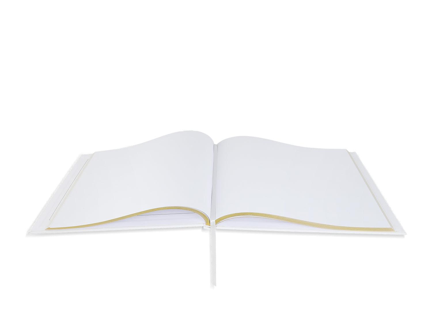Gästebuch Hochzeit "now+forever", Weiß/Gold