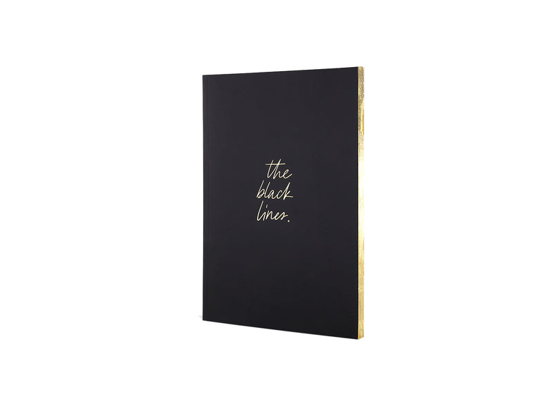 Notebook "Black Lines", A5, Black/Gold