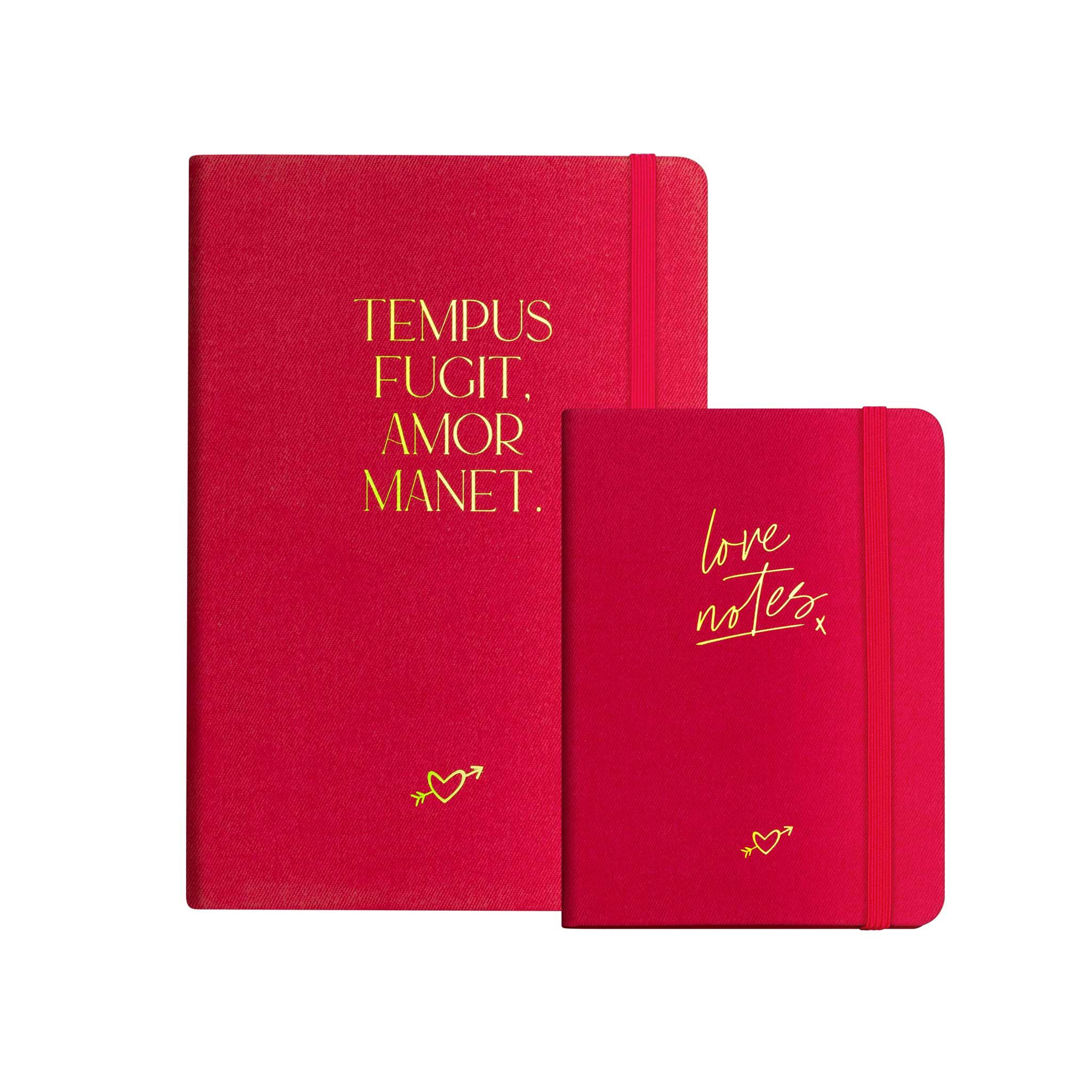 Notizbuch "Love Notes", A6, Rot/Gold