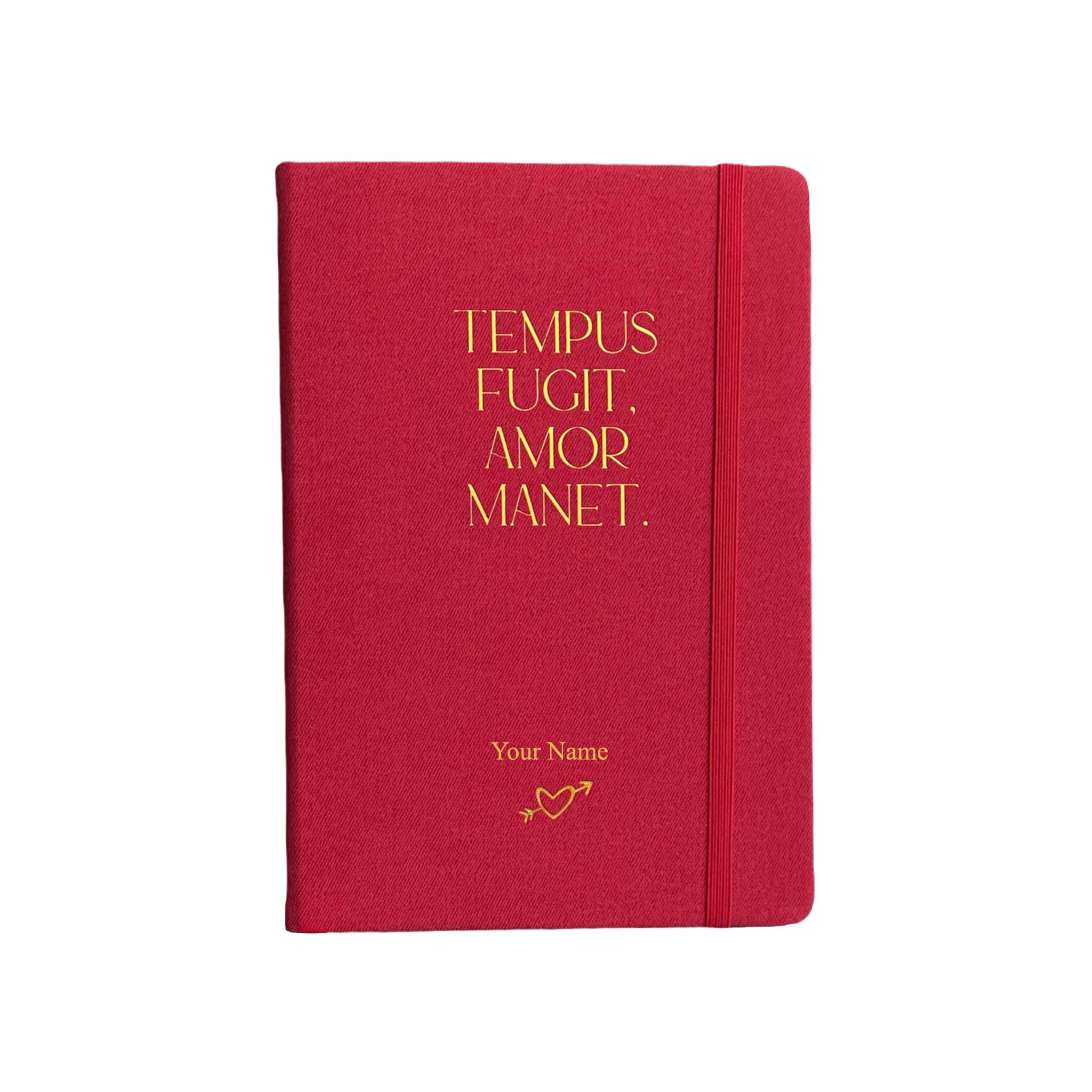 Notizbuch "Amor Manet", A5, Rot/Gold