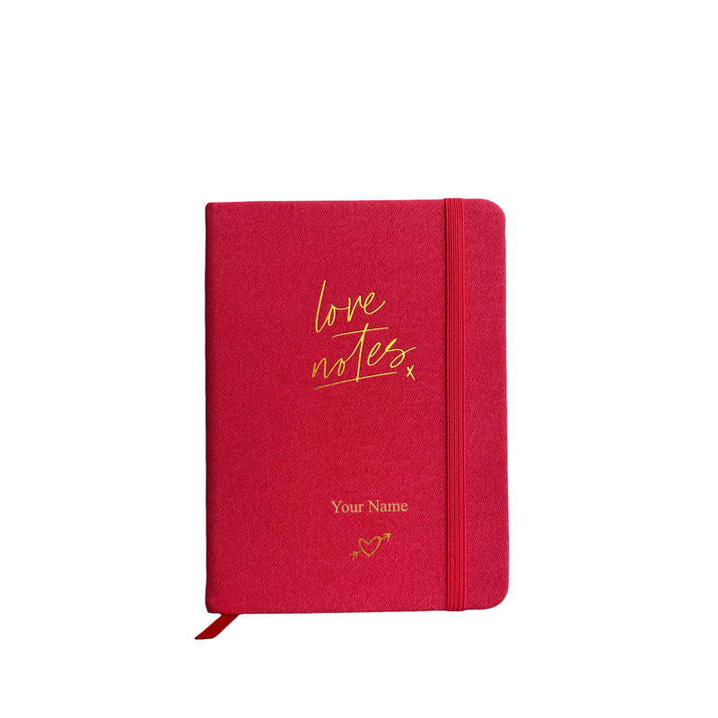 Notizbuch "Love Notes", A6, Rot/Gold