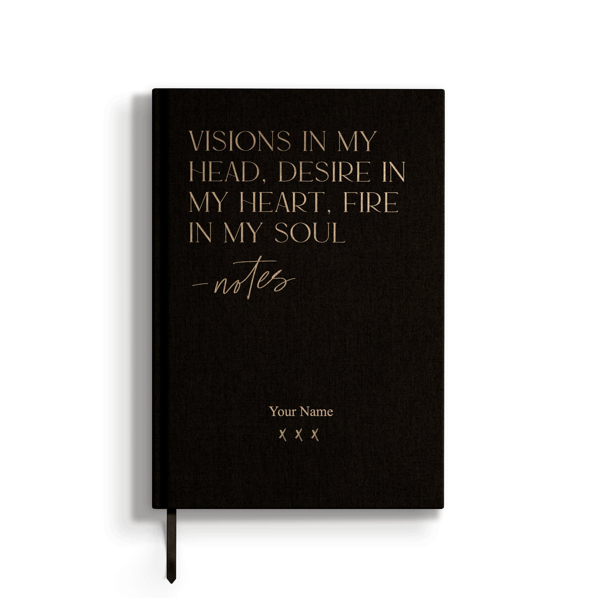 Notebook "Visions", A5, Black/Gold