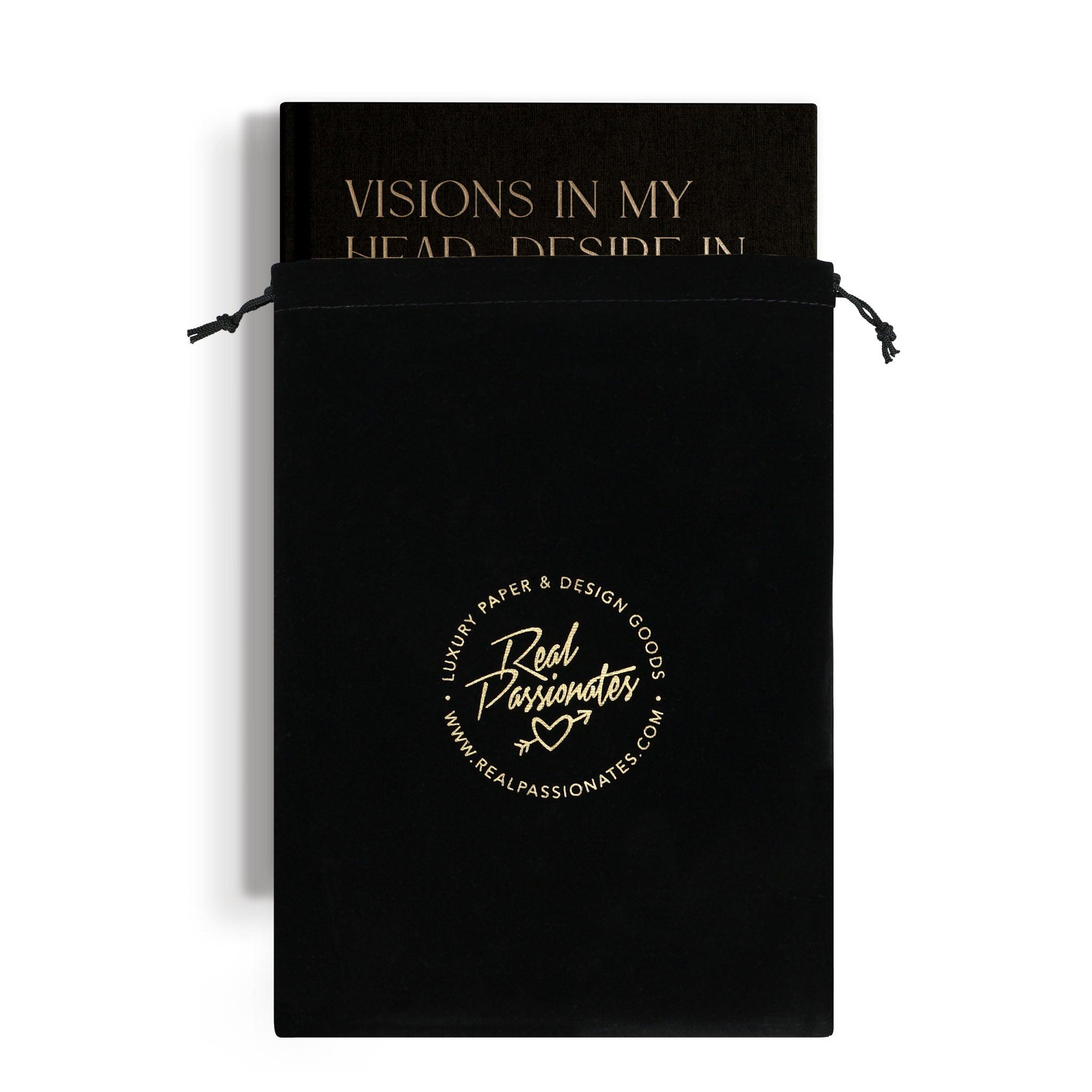 Notizbuch "Visions", A5, schwarz / gold, A5, weisse Seiten